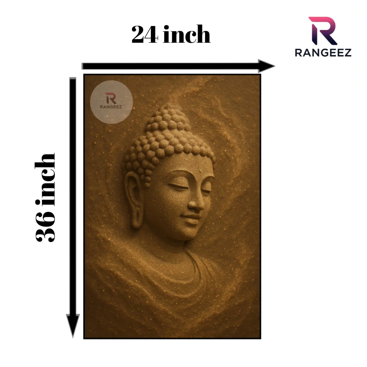 Serenity in Sand – Meditative Buddha Canvas Wall Art