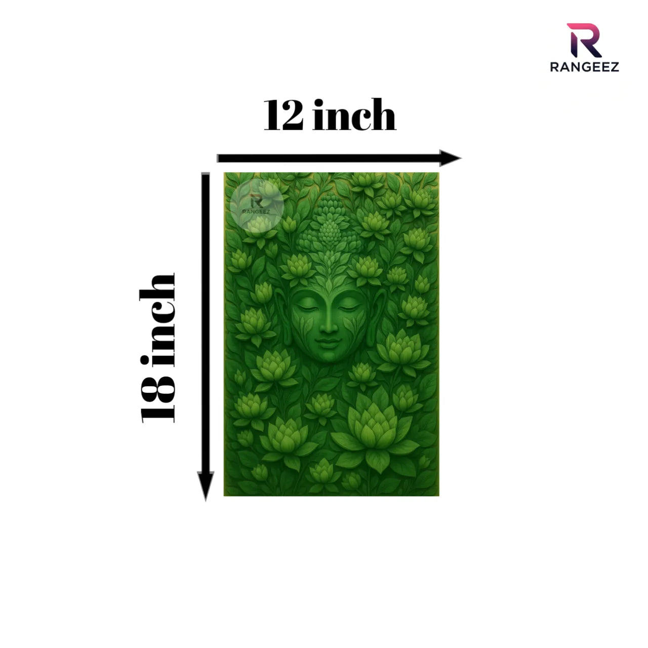 Green Serenity Buddha – Nature-Inspired Spiritual Canvas Art