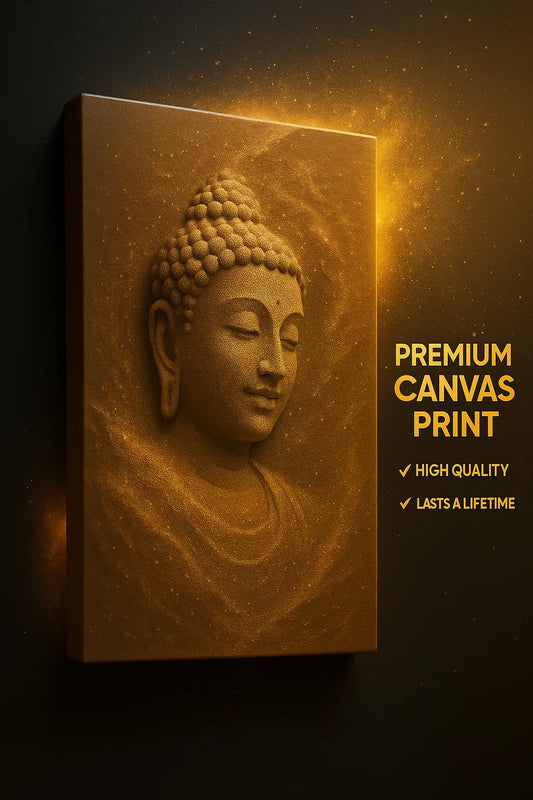 Serenity in Sand – Meditative Buddha Canvas Wall Art