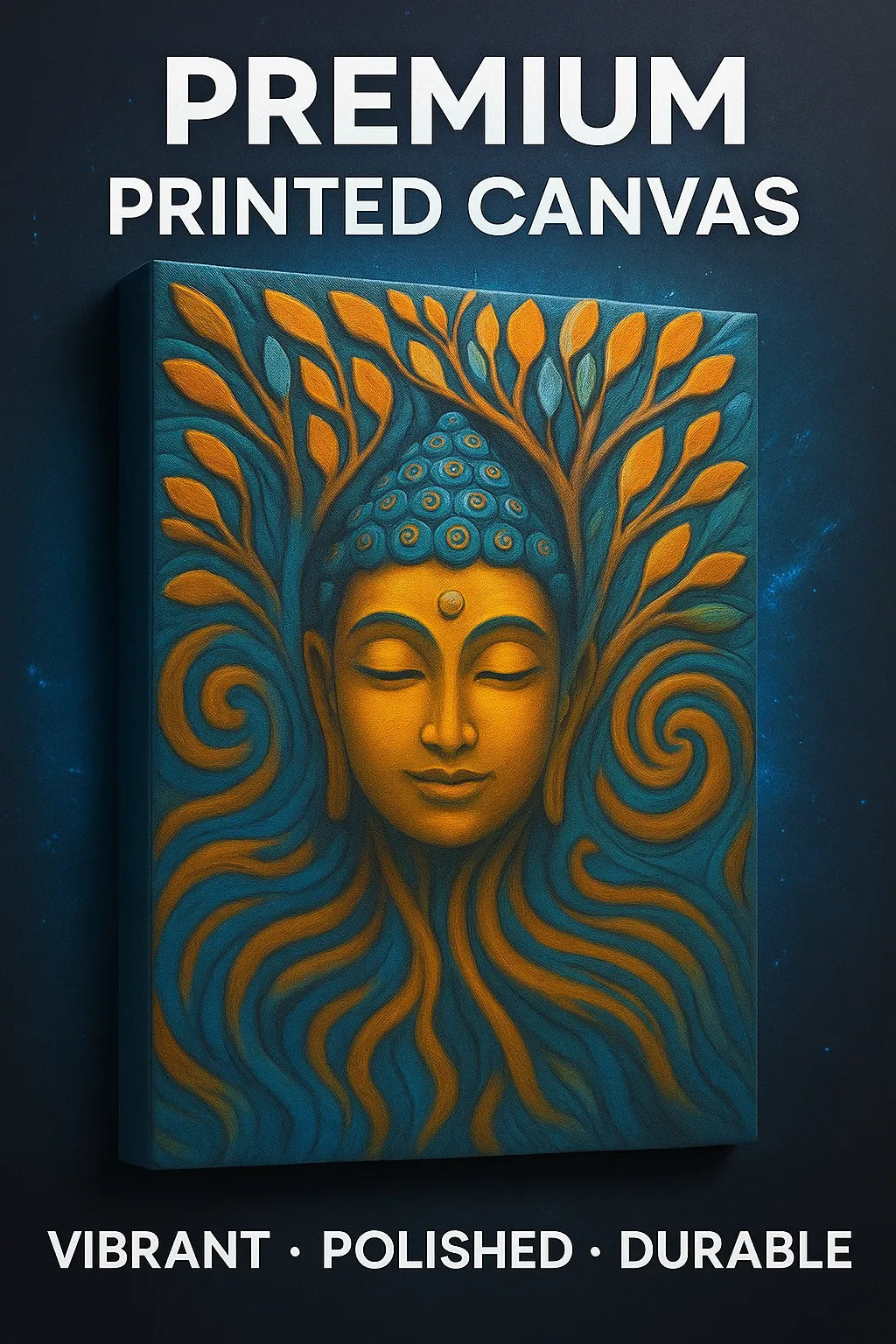 "Serene Buddha Tree of Life AI Art Canvas Print | Spiritual Zen Wall Decor"