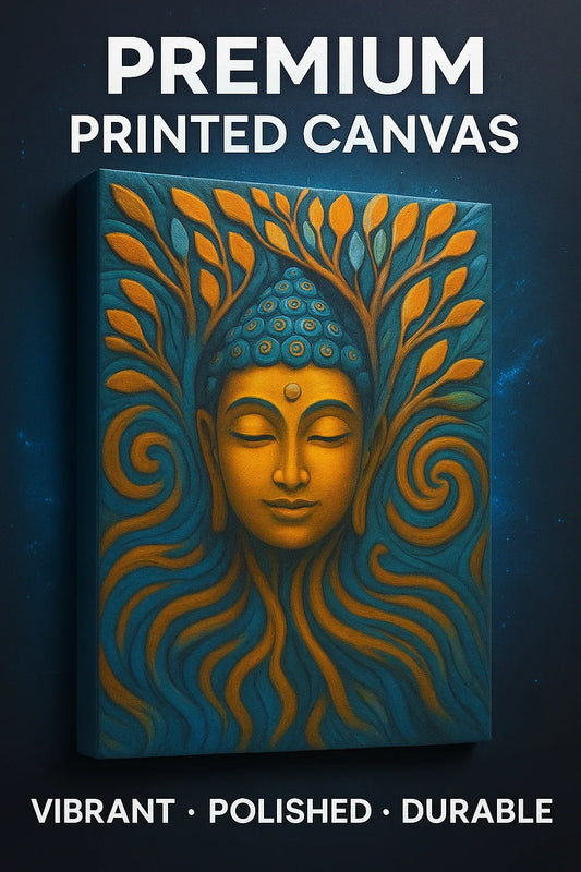 "Serene Buddha Tree of Life AI Art Canvas Print | Spiritual Zen Wall Decor"